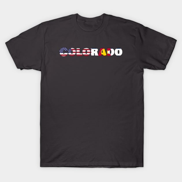 Colorado State Flag/American Flag Logo T-Shirt by ElevenGraphics